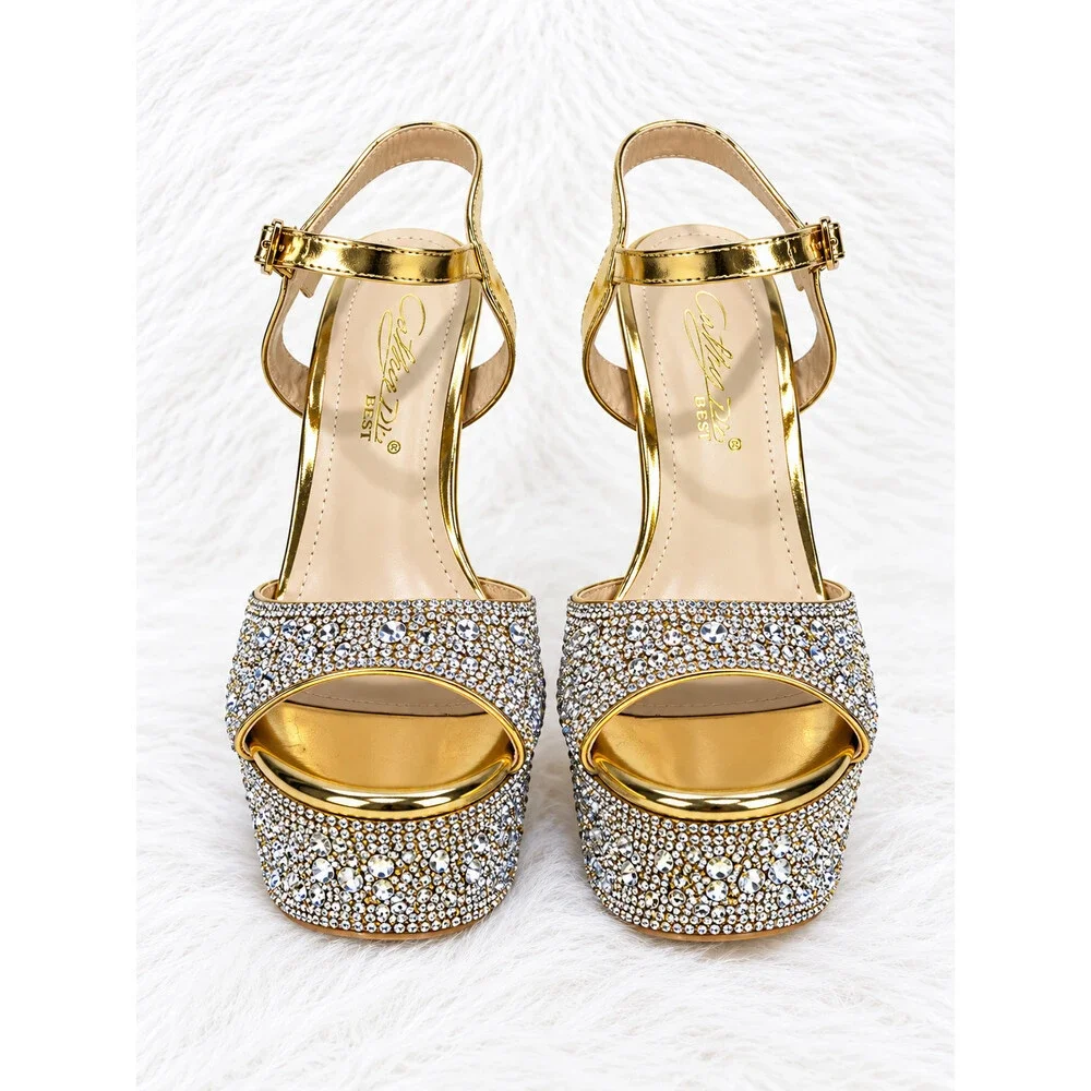 NIB Rihbah Rhinestone Platform 5